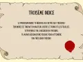 Troisième indice : un message sur un parchemin scellé, indiquant qu'un indice se trouve en hauteur, entre tronc et feuilles, nécessitant une perche pour atteindre le trésor. Une charade boite aux lettres ?