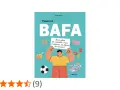 Illustration d'une couverture de livre "Passe ton BAFA" avec un personnage tenant une pancarte et des icônes d'activités.