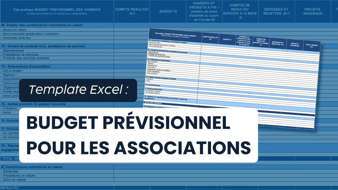 Budget prévisionnel pour associations, incluant les subventions, les contributions volontaires en nature et les dons.