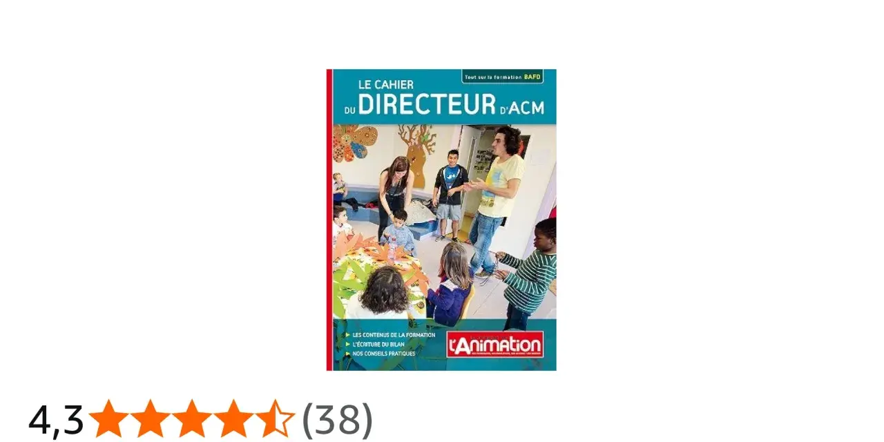 Couverture d'un cahier sur la formation BAFD, montrant un groupe d'adultes et d'enfants lors d'une activité.