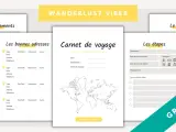 Ensemble de fiches pour une fiche organisation voyage : hébergements, bonnes adresses, carnet de voyage, étapes et budget.