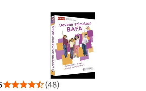 Couverture du livre "Devenir animateur BAFA" avec quatre enfants sautant.