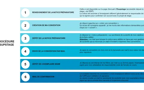 Procédure E supstage : 6 étapes pour votre convention de stage BAFA, de la notice préparatoire à la confirmation.