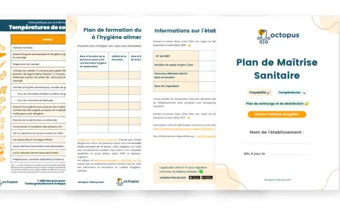 Fiche technique préparation des repas : plan de maîtrise sanitaire, traçabilité, températures, nettoyage, hygiène.