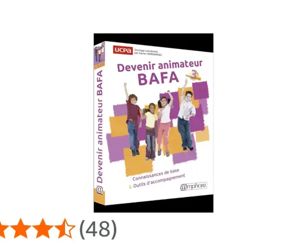 Couverture du livre "Devenir animateur BAFA" avec quatre enfants sautant.